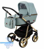 Adamex Reggio Special edition Y-851 (mint - zelta rāma) Bērnu ratiņi